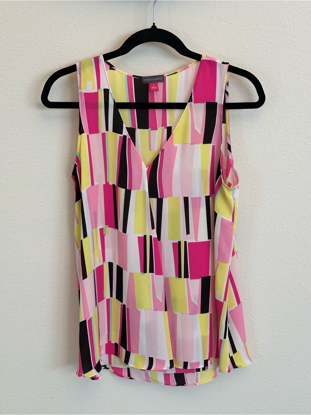 Vince Camuto Colorblock Sleeveless Tank Top Bright Flowy Small S